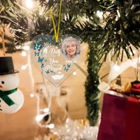 Custom Photo Memorial Personalized Ornament - Acrylic Heart Shaped - Christmas Gift, Sympathy Gift - Joliny