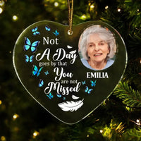 Custom Photo Memorial Personalized Ornament - Acrylic Heart Shaped - Christmas Gift, Sympathy Gift - Joliny
