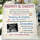 Custom Photo Mommy Daddy Are You Ready - Family Personalized Custom Blanket - Baby Shower Gift, Gift For First Mom, First Dad - Joliny