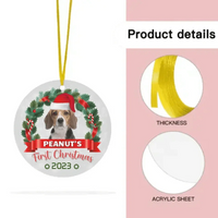 Custom Photo Pawsitively Excited For The First Christmas - Dog & Cat Personalized Custom Ornament - Joliny