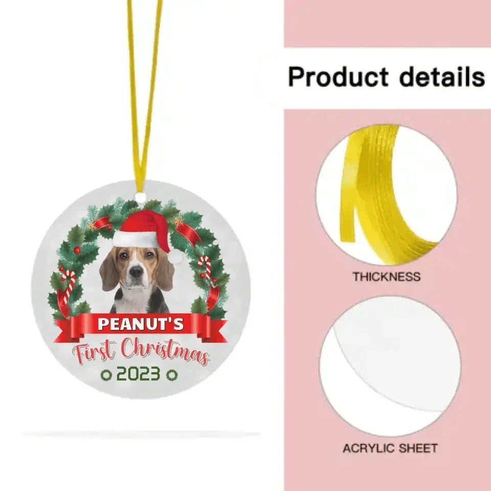 Custom Photo Pawsitively Excited For The First Christmas - Dog & Cat Personalized Custom Ornament - Joliny