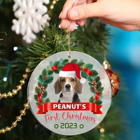 Custom Photo Pawsitively Excited For The First Christmas - Dog & Cat Personalized Custom Ornament - Joliny