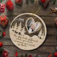 Custom Photo Personalized Acrylic Circle Ornament - The Sky Looks Different - Joliny