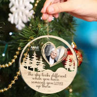 Custom Photo Personalized Acrylic Circle Ornament - The Sky Looks Different - Joliny