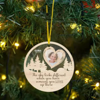 Custom Photo Personalized Acrylic Circle Ornament - The Sky Looks Different - Joliny