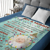 Custom Photo Personalized Baby Blanket - Dear Mommy And Daddy Family - Joliny