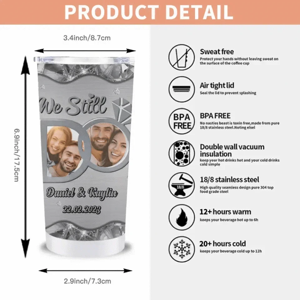 Custom Photo Personalized Couple Tumbler - Anniversary Gift Idea For Couple - Joliny