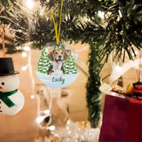 Custom Photo Pet Face Personalized Circle Acrylic Ornament - Christmas Gift For Pet Lovers, Pet Memorial - Joliny