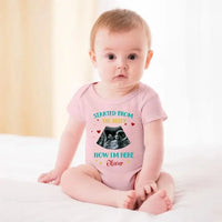 Custom Photo Started from the belly, now I'm here - Family Personalized Custom Baby Onesie - Mother's Day, Baby Shower Gift, Gift For First Mom - Joliny