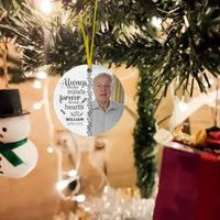 Custom Photo You'll Be Forever In Our Hearts - Memorial Personalized Round Shaped Acrylic Ornament - Christmas Gift, Sympathy Gift - Joliny