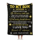 Custom to My Son Blanket from Mom or Dad, Personalized Name Gift Blanket for Boys - Joliny