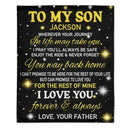 Custom to My Son Blanket from Mom or Dad, Personalized Name Gift Blanket for Boys - Joliny