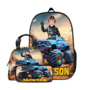 Custom Truck School Bag with Boy's Name Print, Personalized Kid's School Season Gift - Joliny