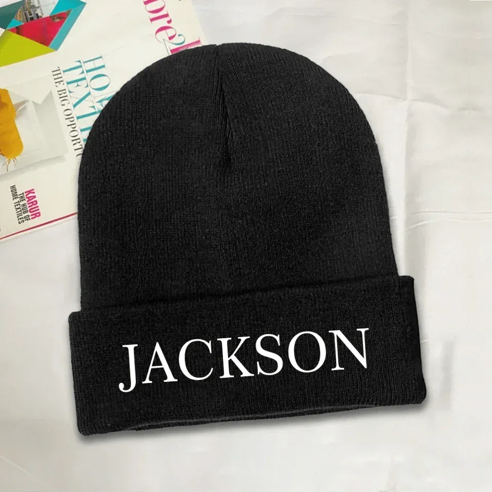 Custom Warm Embroidered Wool Hat - Personalized Name, Multiple Colors Available - Warm Gift For Family, Friends And Kids!