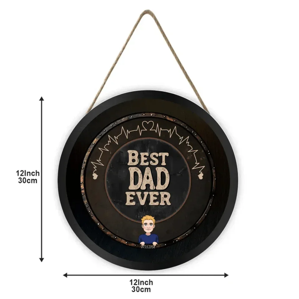 Custom Wooden Door Sign - Personalized Family Figures and Names Wooden Door Plaque - A Gift For Family,Dad,Mom - Joliny