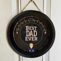 Custom Wooden Door Sign - Personalized Family Figures and Names Wooden Door Plaque - A Gift For Family,Dad,Mom - Joliny