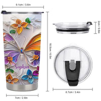 Customised Butterfly Themed Mugs - Personalised Name Gorgeous Butterfly Print Decorative Mugs - A Gift For Family,Friend,Sister,BFF,Butterfly Lovers - Joliny