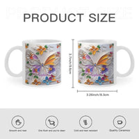 Customised Butterfly Themed Mugs - Personalised Name Gorgeous Butterfly Print Decorative Mugs - A Gift For Family,Friend,Sister,BFF,Butterfly Lovers - Joliny
