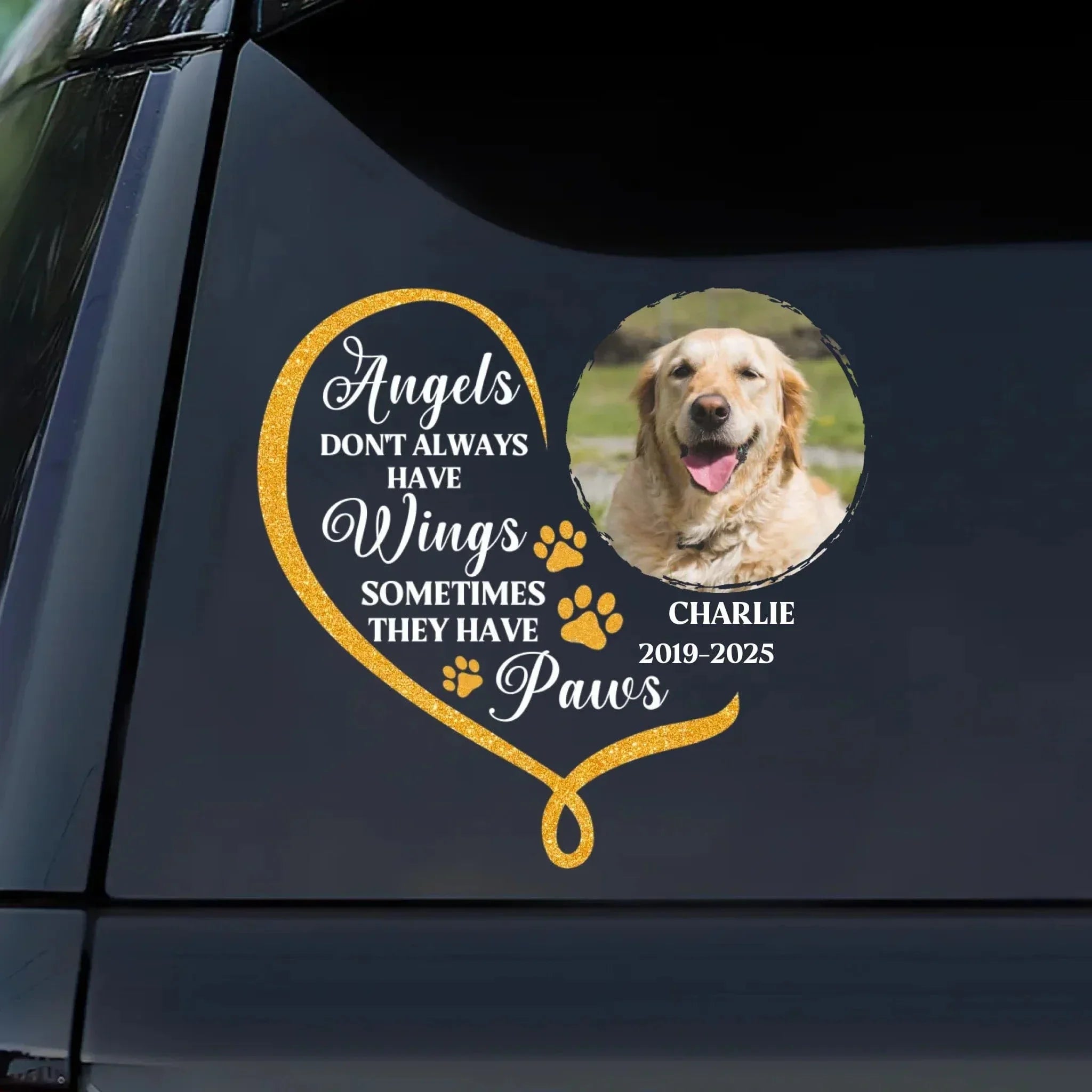 Customised Car Stickers - Angels Don't Always Have Wings Personalised Pet Memorial Stickers - A Gift for Family,Pet Owners,Pet Lovers