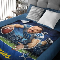 Customised Football Themed Blankets - Personalised Photo and Name Footballer Blankets - A Gift For Father,Football Players,Football Lovers - Joliny