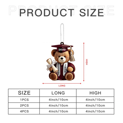 Joliny Customizer Customised Graduation Blessing Teddy Bear - Personalised Teddy Bear and Name, Year Acrylic Draduation Decoration - Gift For Graduates,Chlidren,Friend / 1 / 4 INCH (10cm) Customised Graduation Blessing Teddy Bear - Personalised Teddy Bear and Name, Year Acrylic Draduation Decoration - Gift For Graduates,Chlidren,Friend