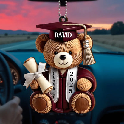 Joliny Customizer Customised Graduation Blessing Teddy Bear - Personalised Teddy Bear and Name, Year Acrylic Draduation Decoration - Gift For Graduates,Chlidren,Friend / 1 / 4 INCH (10cm) Customised Graduation Blessing Teddy Bear - Personalised Teddy Bear and Name, Year Acrylic Draduation Decoration - Gift For Graduates,Chlidren,Friend