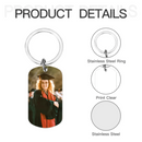 Customised Graduation Themed Keychains - Celebrate Graduation Keychain Personalised with Name and Photo - Memorial Gifts for Graduates,Friend,Family - Joliny