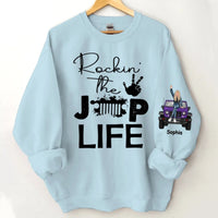 Customised Jeep Themed Sweatshirt - Personalised Jeep and Rock Girl Print Sweatshirt - A Gift For Girl,Friend,BFF,Jeep Lovers - Joliny