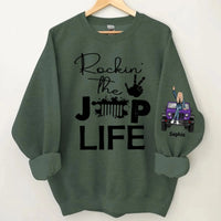 Customised Jeep Themed Sweatshirt - Personalised Jeep and Rock Girl Print Sweatshirt - A Gift For Girl,Friend,BFF,Jeep Lovers - Joliny