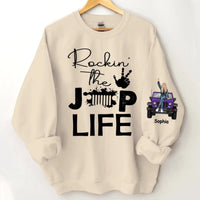 Customised Jeep Themed Sweatshirt - Personalised Jeep and Rock Girl Print Sweatshirt - A Gift For Girl,Friend,BFF,Jeep Lovers - Joliny