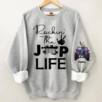 Customised Jeep Themed Sweatshirt - Personalised Jeep and Rock Girl Print Sweatshirt - A Gift For Girl,Friend,BFF,Jeep Lovers - Joliny