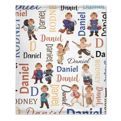 Customised Princess and Prince Blankets - Personalised Name and Photo Children's Blankets - A Gift For Children,Boy,Girl,Grandchildren - Joliny