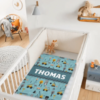 Customized Baby Name Blankets, Dump Trucks Construction Truck Baby Blankets - Joliny