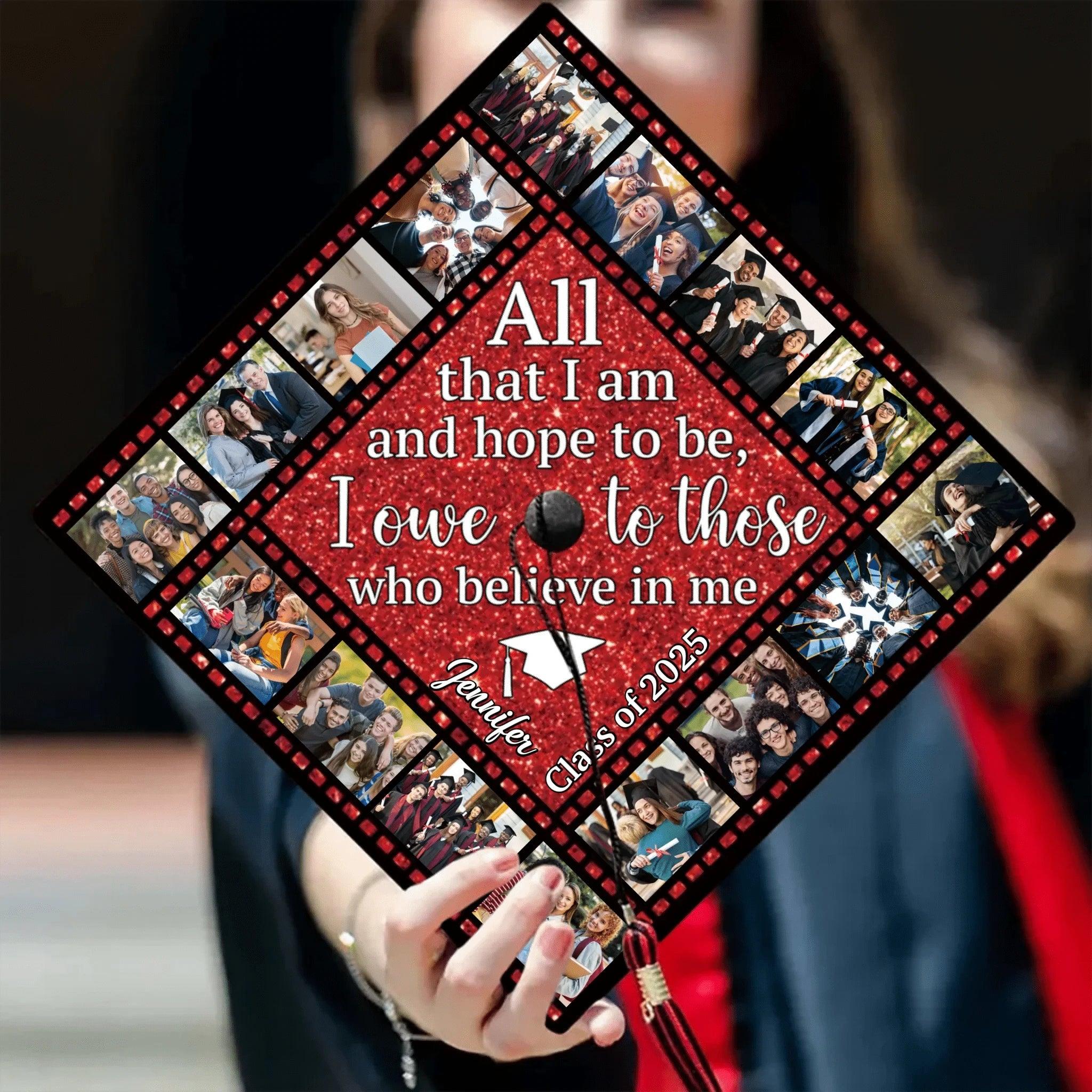 Customized Bachelor's Degree Caps for Graduation Season - Personalized Graduation Cap with 16 Photos Available - A Gift for Graduate,Friend,BFF,Grandchildren