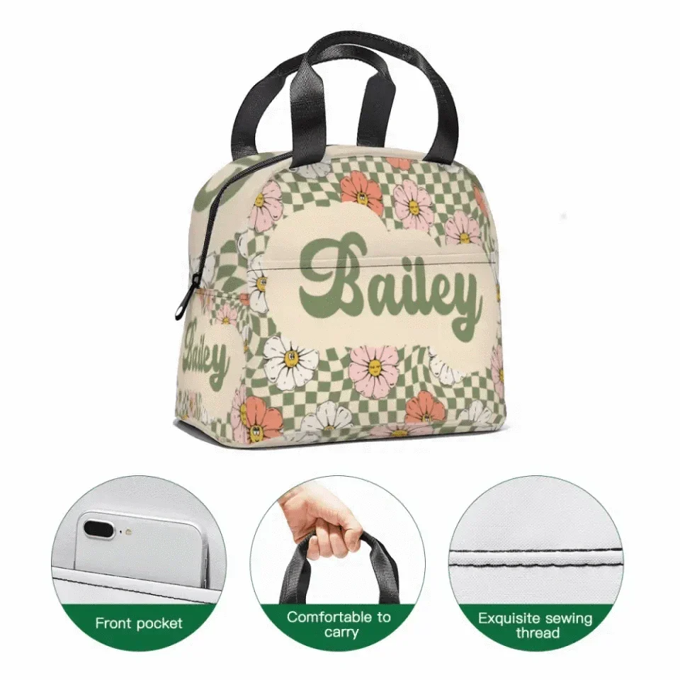 Customized Backpack With Retro Floral Name, A Gift For The Beginning Of School Season - Joliny
