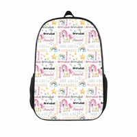 customized backpack with unicorn pattern name, gift for the beginning of school season - Joliny