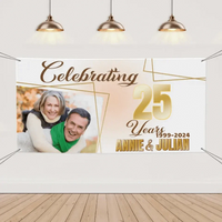 Customized Banner With Photo And Name - Personalized Anniversary Banner - Gift For Couples, Couples' Anniversary - Joliny