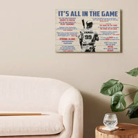 Customized Baseball Poster Wall Art - Personalized Name,Number And Gender In A Classic Colorway Baseball Themed Unframed Canvas Painting - Gift For Baseball Lovers,Baseball Players - Joliny
