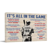 Customized Baseball Poster Wall Art - Personalized Name,Number And Gender In A Classic Colorway Baseball Themed Unframed Canvas Painting - Gift For Baseball Lovers,Baseball Players - Joliny