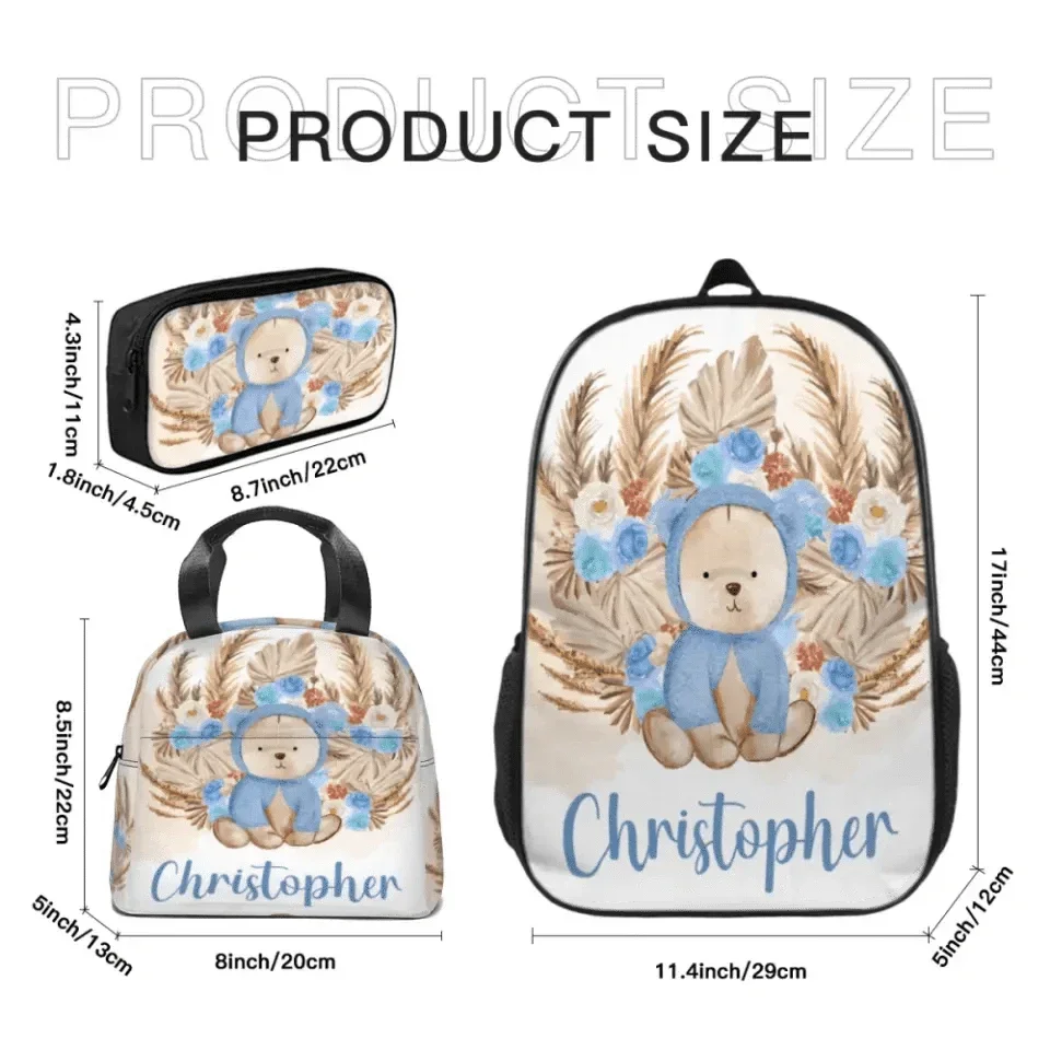 Customized Bear Backpack With Children's Name, a Gift for the Back-to-School Season - Joliny