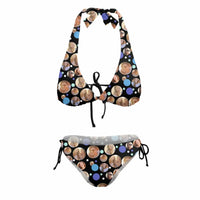 Customized Bikini Sets - Personalisable 7 Photos Blue and Purple Bubble Themed Dreamy Swimming Costume - A Gift For Couples,Girlfriend,Wife - Joliny