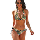 Customized Bikini Sets - Personalised Photo Pineapple Patterned Tropical Style Swimsuit Set - A Gift For Couples,Girlfriend,Wife - Joliny
