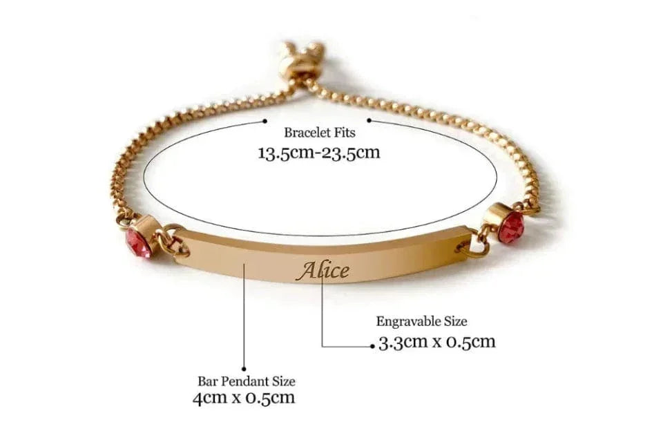 Customized Birthstone Bracelet - Personalized Name and Birthday Month Stone Memorial Bracelet - A Gift For Girlfriend,Wife,Mom,Sister,BFF,Bridesmaid