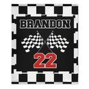 Customized Black and White Chevron Blanket - Personalized Name and Number Black and White Flag Pattern Blanket - A Gift For Friend,Colleagues - Joliny
