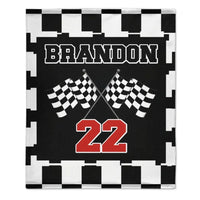 Customized Black and White Chevron Blanket - Personalized Name and Number Black and White Flag Pattern Blanket - A Gift For Friend,Colleagues - Joliny