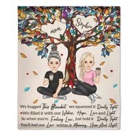 Customized Blankets for Moms and Kids - Personalized Character Cartoon Image and Name Love Tree Blanket - A Gift For Friend,Mom,Children - Joliny