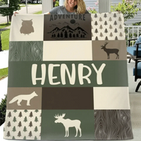 Customized Boy Names Nature Themed Baby Blanket, Great Birthday Gift - Joliny