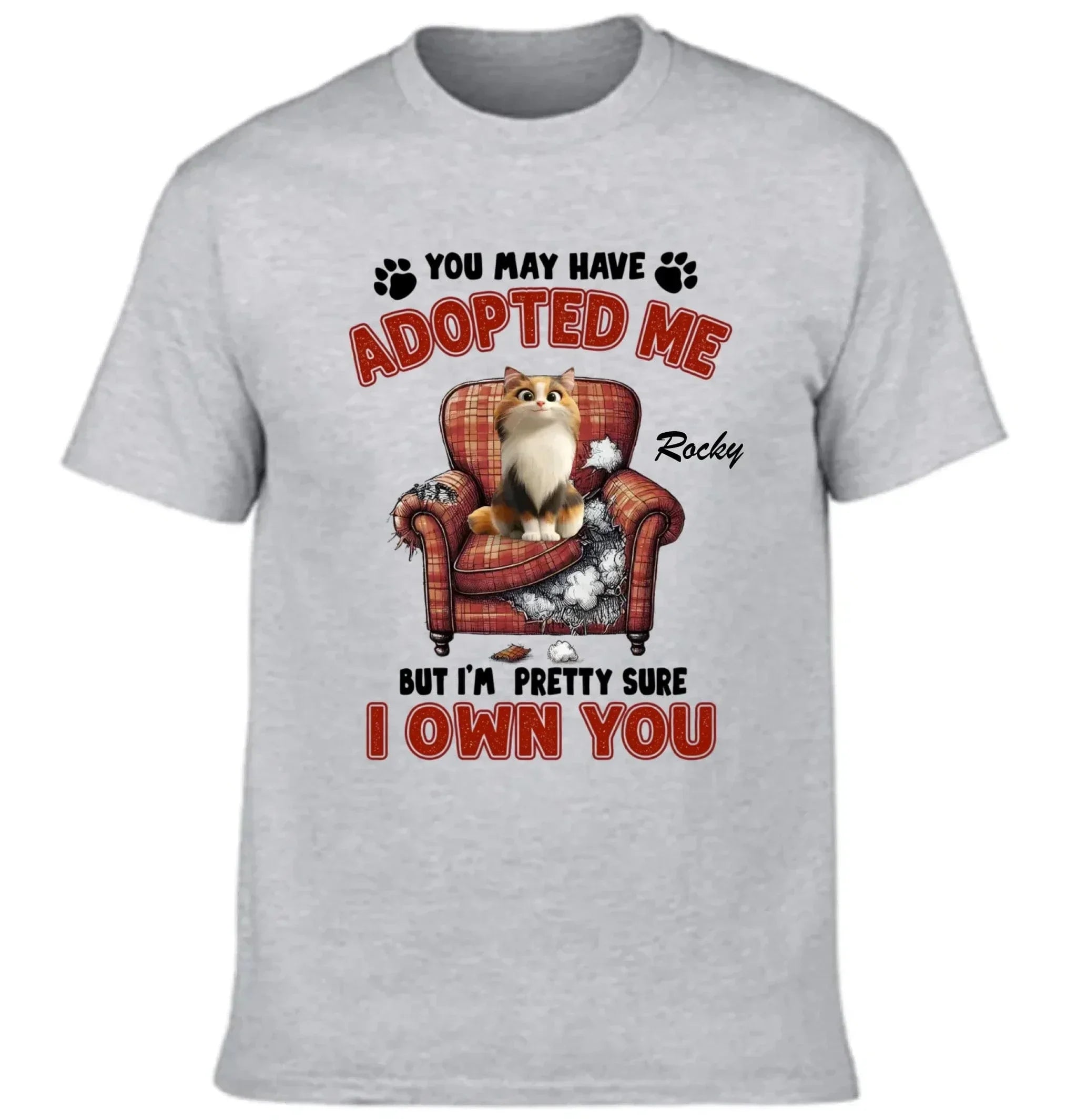 Customized Cat Themed T-Shirt - Personalized Cat Owner Clothing with Cat and Cat's Name - A Gift For Cat Owners,Cat Lovers