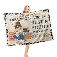 Customized Character Reading Blanket - Soft Reading Blanket with Personalized Character Shapes and Names - A Gift For Friend,Ladies - Joliny