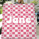 Customized Checkerboard Plaid Blanket - Personalized Name Multicolor Plaid Blanket - A Gift For Children,Baby,Friend - Joliny